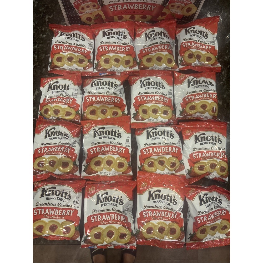 Knott's Berry Farm Strawberry Shortbread Cookies, 2 Oz (Pack of 16)